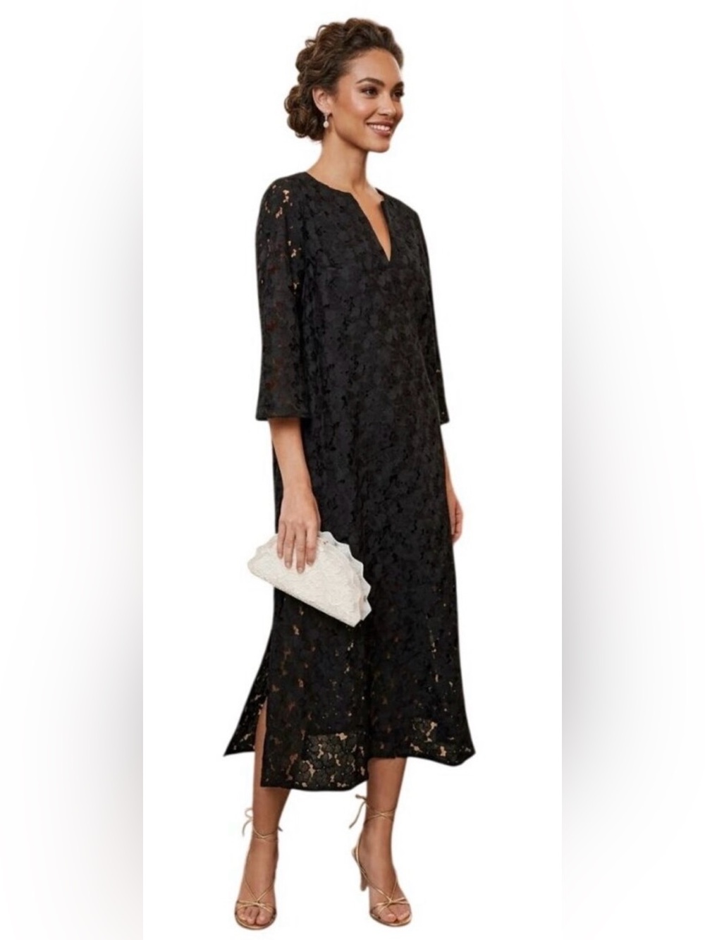 Tuckernuck Black V neck Lace Jamie Dress S